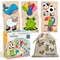 Magifire Wood Puzzles for Toddlers 1-3, Set of 6 Montessori Toys for 1 Year Old, Toddler Puzzles, Baby Puzzles with Large Pieces Safe for Kids, Includes Storage Bag and Giftable Box